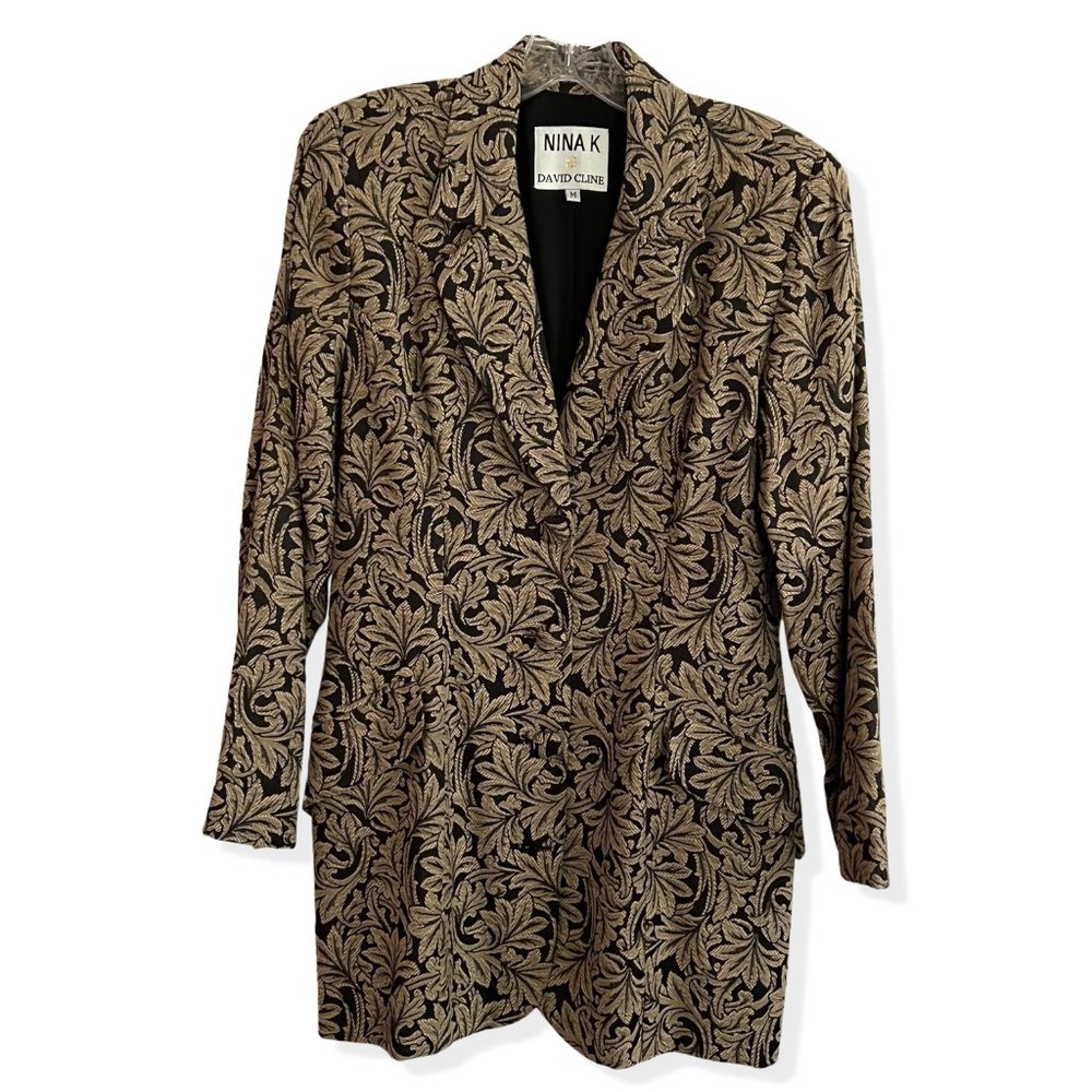 Nina K - David Cline Vintage '80s-'90s Brocade Jacquard Blazer size M